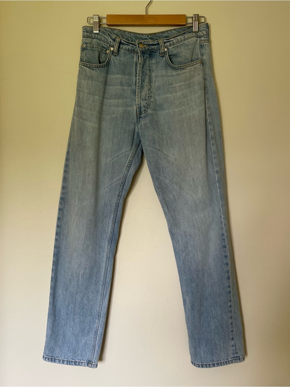 Djerf Avenue Light Blue Straight-Leg Jeans